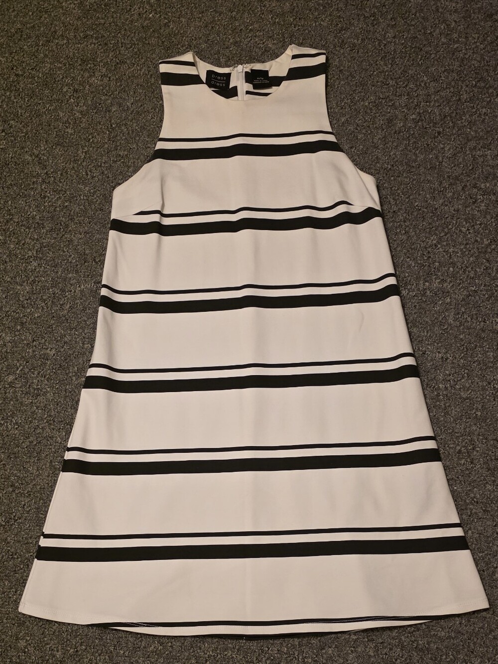 Black & White Striped Sleeveless Mini Dress